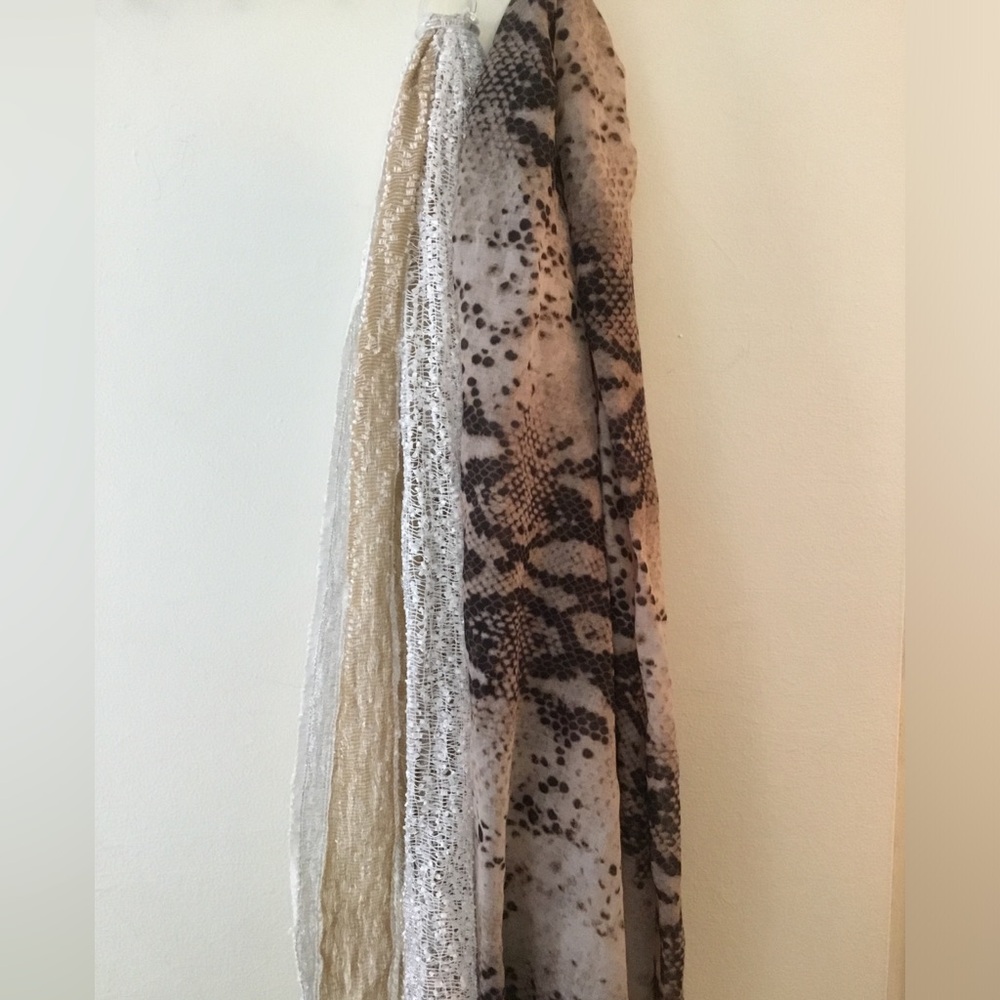 Jack & Missy Neutral Snake Print and Joe Boxer Metallic Stripe Scarves